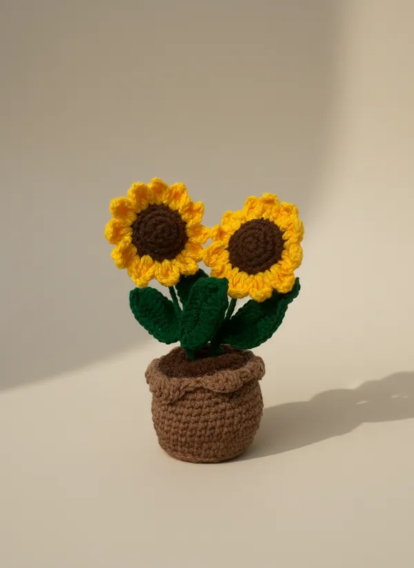 Golden_Twin_Sunflower_Crochet_Pot_|_Premium_Handmade_Desk_Decor_Accent