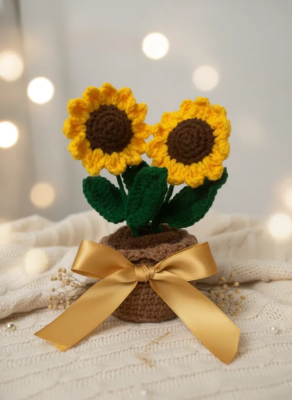 Golden_Twin_Sunflower_Crochet_Pot_|_Premium_Handmade_Desk_Decor_Accent