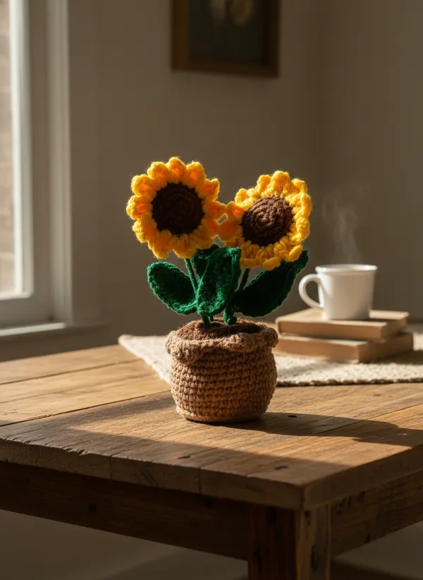 Golden_Twin_Sunflower_Crochet_Pot_|_Premium_Handmade_Desk_Decor_Accent