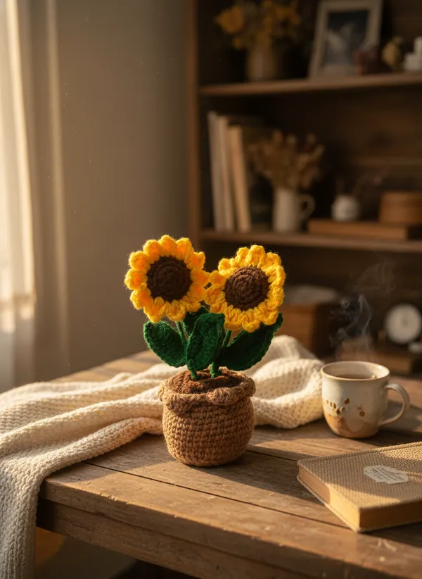 Golden_Twin_Sunflower_Crochet_Pot_|_Premium_Handmade_Desk_Decor_Accent