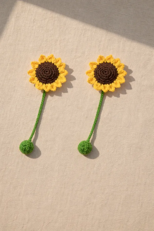 Handmade_Crochet_Sunflower_Bookmark_|_Flower_Book_Marker_&_Bag_Charm_|_Aesthetic_Reading_Accessory_For_Book_Lovers,_Pack_Of_2