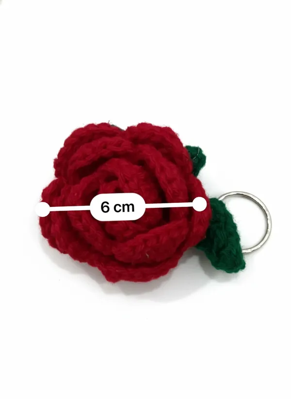 Handmade_Crochet_Rose_Keychain_Set_Of_4_|_Red_Flower_Bag_Charm_&_Key_Ring_|_Cute_Romantic_Gift_For_Her_|_Floral_Couple_Keychain