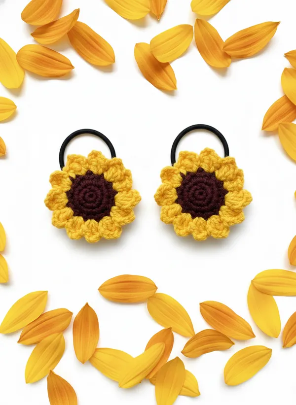 Handmade_Crochet_Sunflower_Hair_Tie_With_Elastic_Band_|_Floral_Scrunchie_Style_Ponytail_Holder_|_Cute_Aesthetic_Hair_Accessory_For_Girls_&_Women,_Pack_Of_2