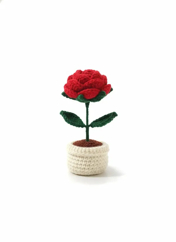 Handmade_Crochet_Rose_Pot_|_Cute_Flower_Desk_Decor_|_Romantic_Crochet_Plant_Decoration_For_Home_&_Office