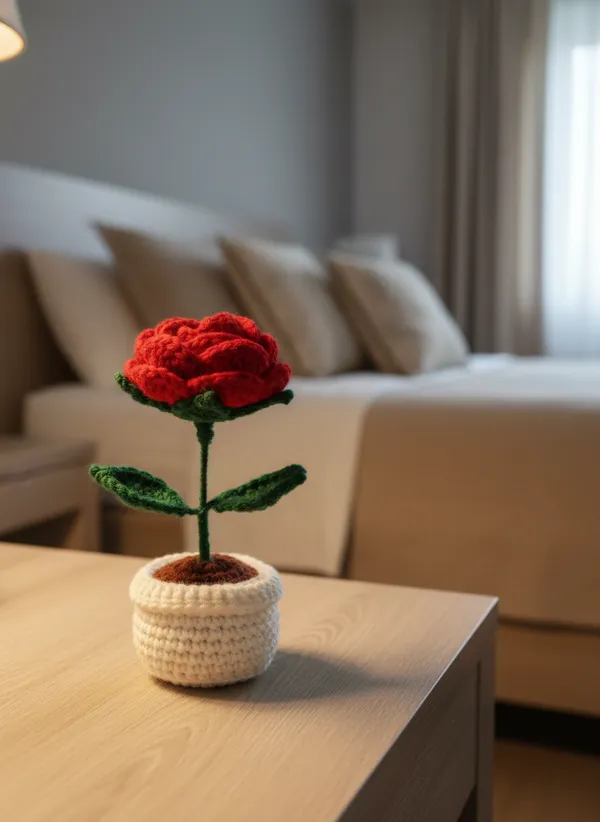 Handmade_Crochet_Rose_Pot_|_Cute_Flower_Desk_Decor_|_Romantic_Crochet_Plant_Decoration_For_Home_&_Office