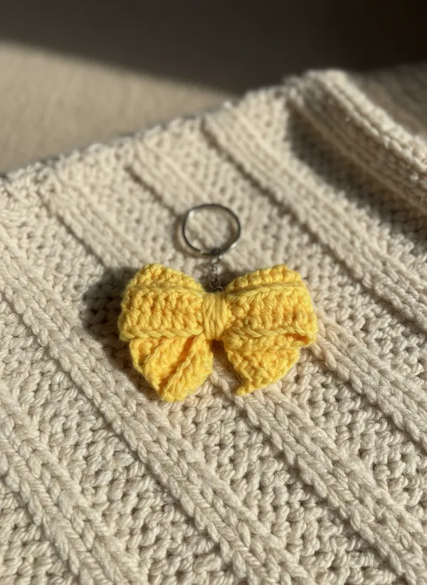 Handmade_Crochet_Yellow_Bow_Keychain_|_Cute_Aesthetic_Bag_Charm_|_Soft_Yarn_Key_Ring_For_Girls_|_Minimal_Gift_Accessory,_Pack_Of_2