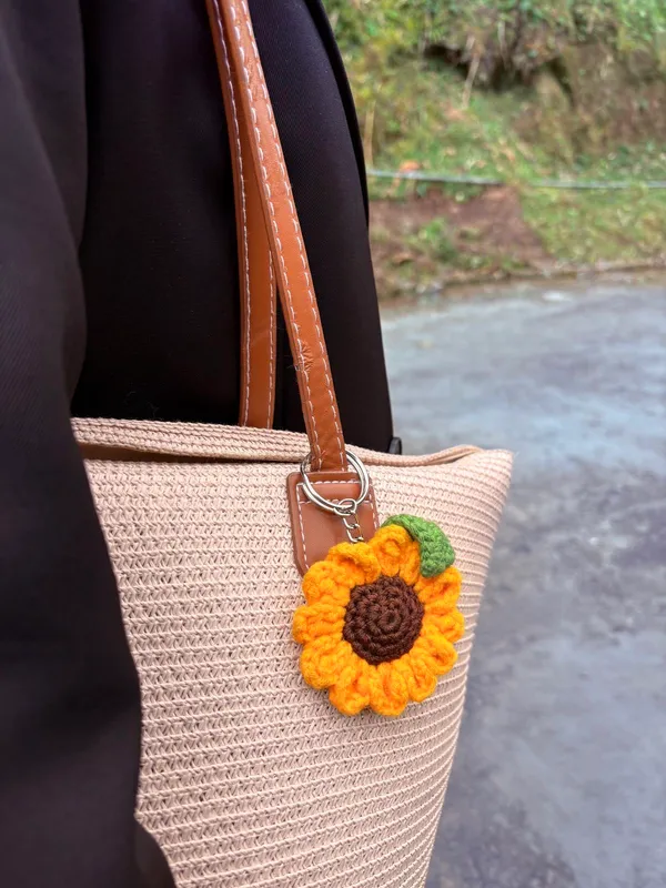 Handmade_Crochet_Sunflower_Keychain_|_Cute_Floral_Bag_Charm_&_Key_Ring_|_Aesthetic_Yarn_Accessory_|_Gift_For_Her_&_Flower_Lovers,_Set_Of_2