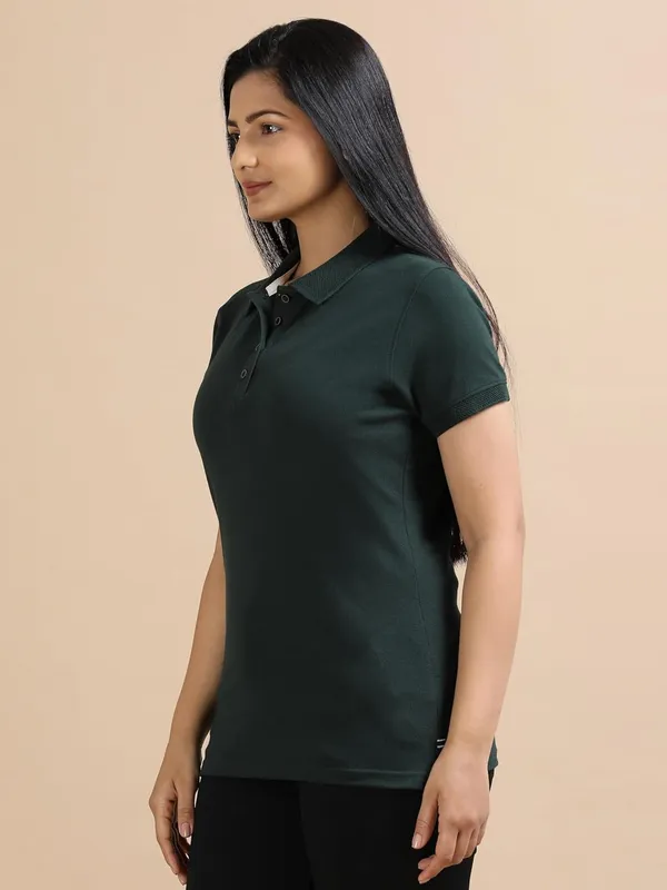 Forest_Green_Cotton_Solid_Relaxed_Polo_T-Shirt_For_Women