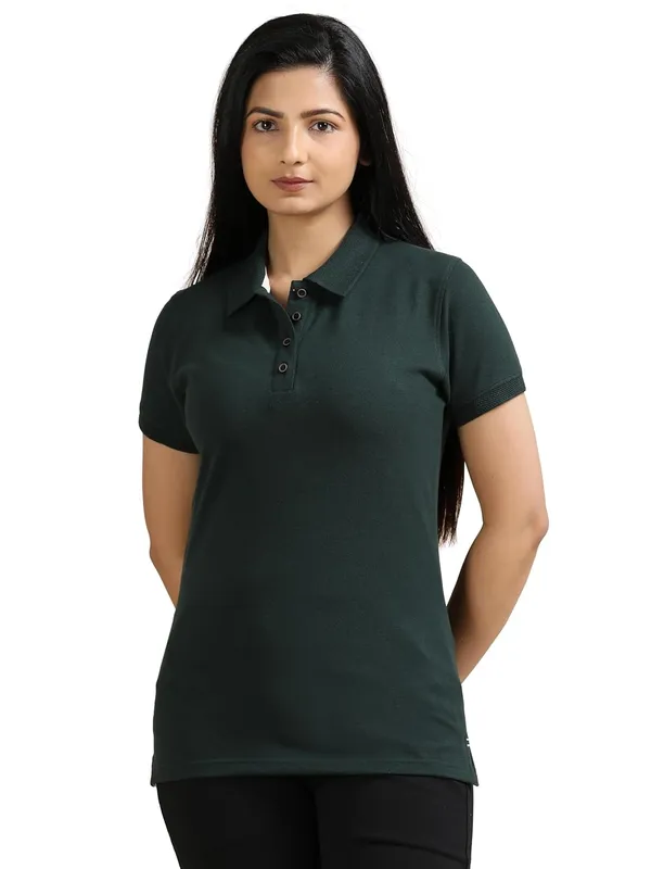Forest_Green_Cotton_Solid_Relaxed_Polo_T-Shirt_For_Women