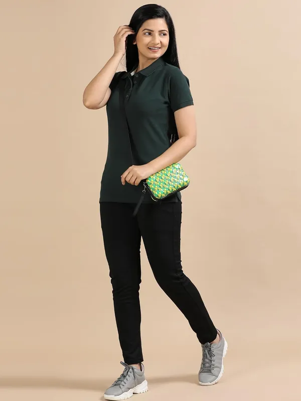 Forest_Green_Cotton_Solid_Relaxed_Polo_T-Shirt_For_Women