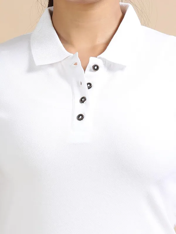 White_Cotton_Solid_Relaxed_Polo_T-Shirt_For_Women