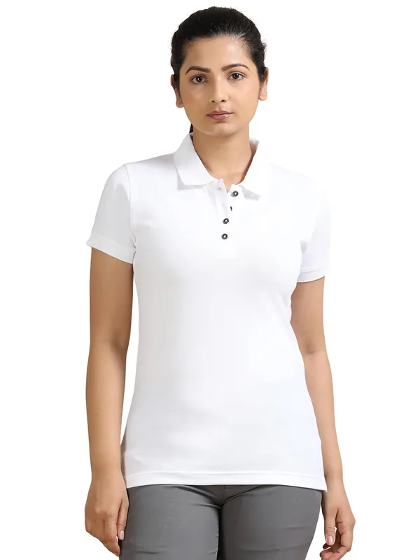 White_Cotton_Solid_Relaxed_Polo_T-Shirt_For_Women