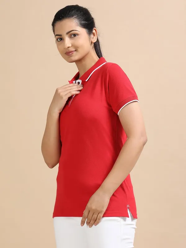 Heather_Red_Cotton_Solid_Relaxed_Polo_T-Shirt_For_Women