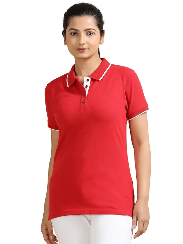 Heather_Red_Cotton_Solid_Relaxed_Polo_T-Shirt_For_Women