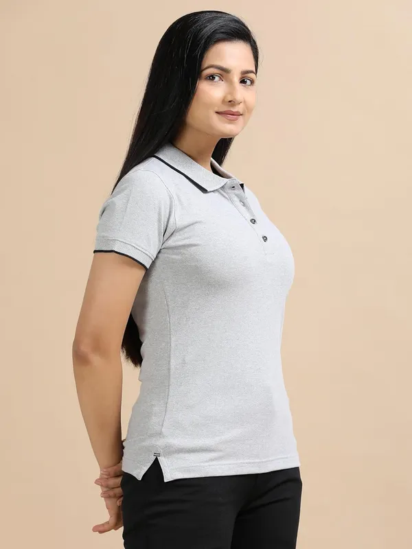 Heather_Grey_Cotton_Solid_Relaxed_Polo_T-Shirt_For_Women