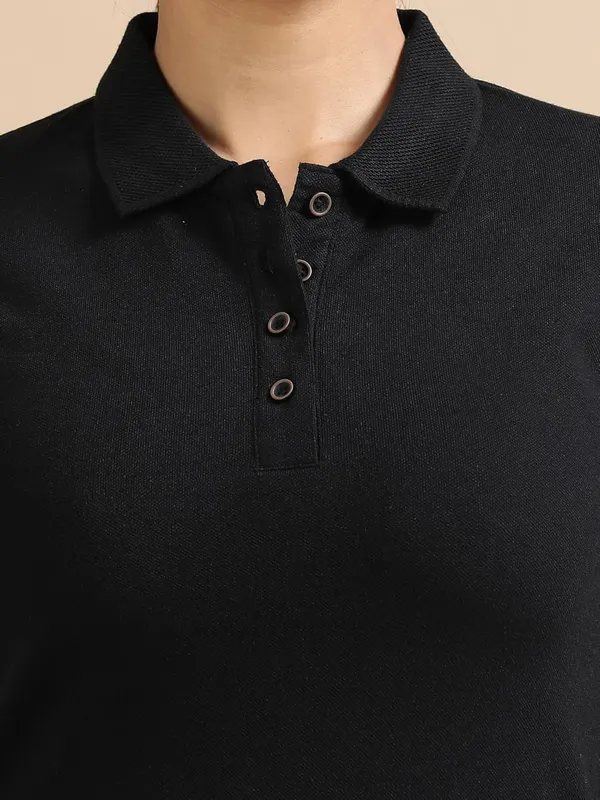 Classic_Black_Cotton_Solid_Relaxed_Polo_T-Shirt_For_Women