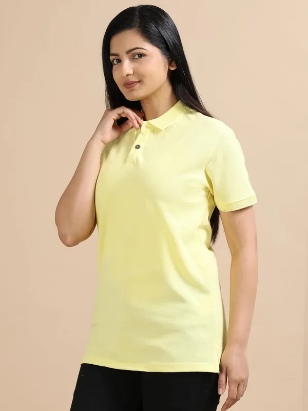 Sunrise_Yellow_Cotton_Solid_Relaxed_Polo_T-Shirt_For_Women