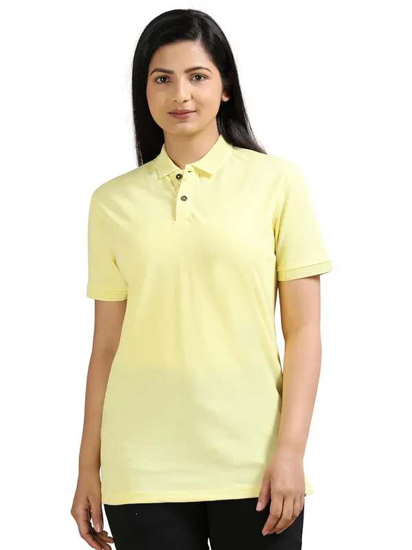 Sunrise_Yellow_Cotton_Solid_Relaxed_Polo_T-Shirt_For_Women