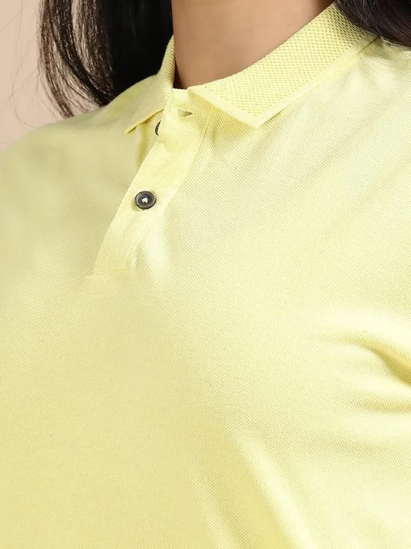 Sunrise_Yellow_Cotton_Solid_Relaxed_Polo_T-Shirt_For_Women