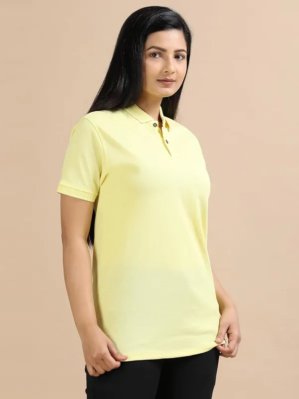 Sunrise_Yellow_Cotton_Solid_Relaxed_Polo_T-Shirt_For_Women