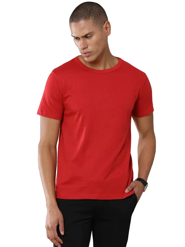 Heather_Red_Cotton_Solid_Regular_T-Shirt_For_Men