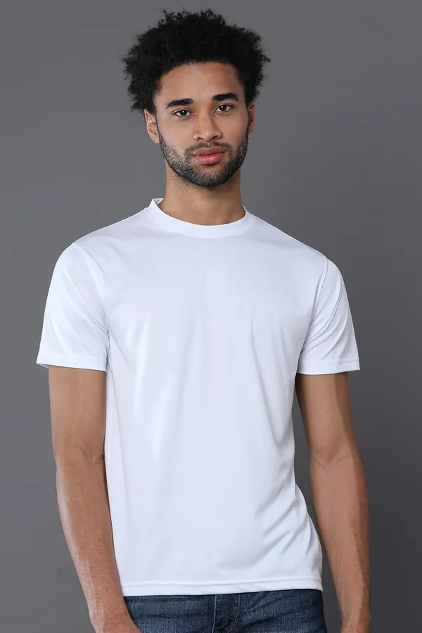 White_Polyester_Solid_Regular_T-Shirt_For_Men