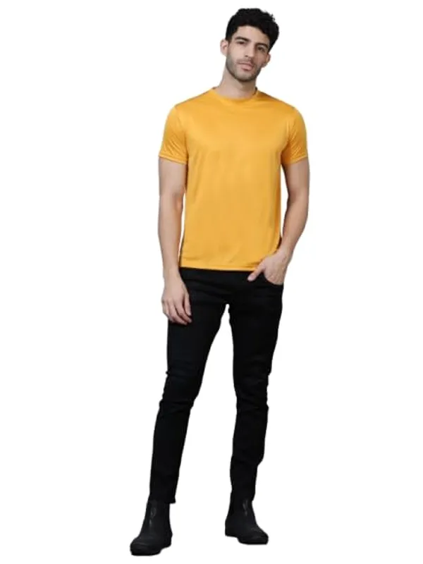 Mustard_Yellow_Polyester_Solid_Regular_T-Shirt_For_Men
