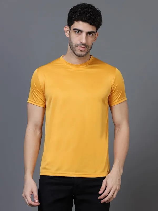 Mustard_Yellow_Polyester_Solid_Regular_T-Shirt_For_Men