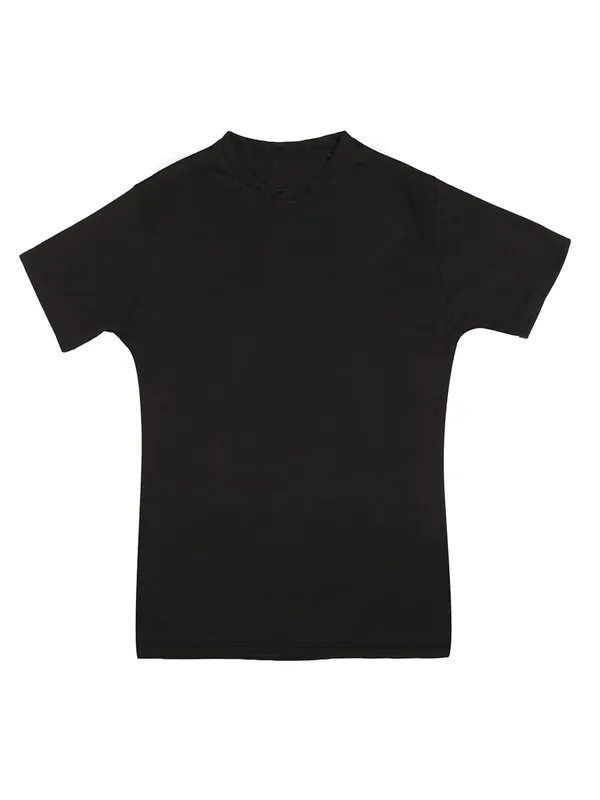 Classic_Black_Polyester_Solid_Regular_T-Shirt_For_Men