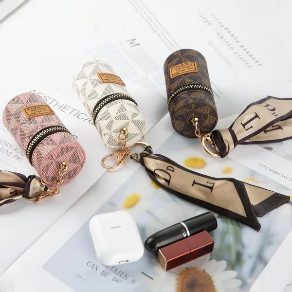 Pack_of_2_-_Mini_Leather_Bag_Keychain_|_Multipurpose_Travel_Keyring_For_Car/Scooty/Bikes/Home_|_Lipstick/Lipbalm/Coin_Organizer_Bag_|_Portable_Makeup_Storage_Holder