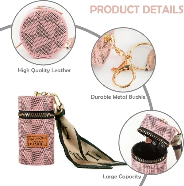 Pack_of_2_-_Mini_Leather_Bag_Keychain_|_Multipurpose_Travel_Keyring_For_Car/Scooty/Bikes/Home_|_Lipstick/Lipbalm/Coin_Organizer_Bag_|_Portable_Makeup_Storage_Holder