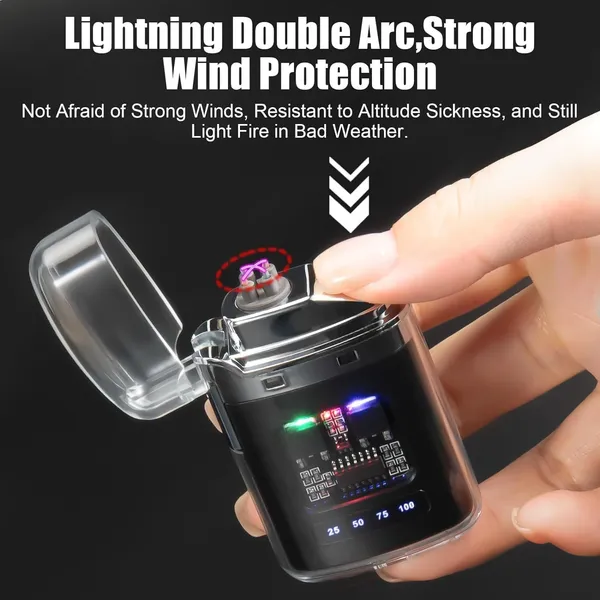 Stylish_Transparent_Electrical_Lighter,_Dual_Arc,_USB_Rechargeable_Cigarette_Plasma_Lighter_-_Ideal_for_Camping_&_Smoking,_Unique_Windproof_Pocket-Sized,_Cool_and_Fancy_Design