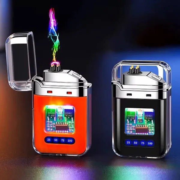 Stylish_Transparent_Electrical_Lighter,_Dual_Arc,_USB_Rechargeable_Cigarette_Plasma_Lighter_-_Ideal_for_Camping_&_Smoking,_Unique_Windproof_Pocket-Sized,_Cool_and_Fancy_Design