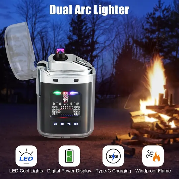 Stylish_Transparent_Electrical_Lighter,_Dual_Arc,_USB_Rechargeable_Cigarette_Plasma_Lighter_-_Ideal_for_Camping_&_Smoking,_Unique_Windproof_Pocket-Sized,_Cool_and_Fancy_Design