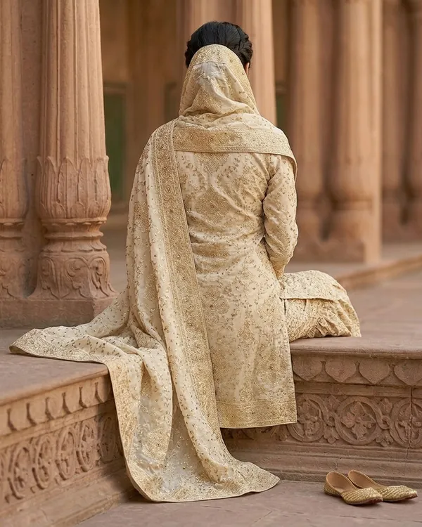Ivory_Stone_Work_Kimkhab_Banarasi_Gharara