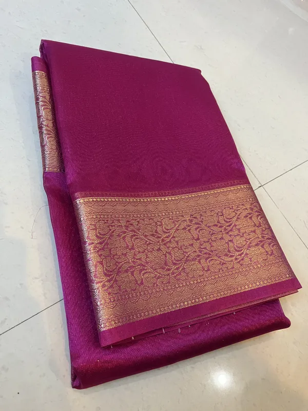 Rani_Gul_Tissue_Banarasi_Saree_With_Gold_Zari_Border