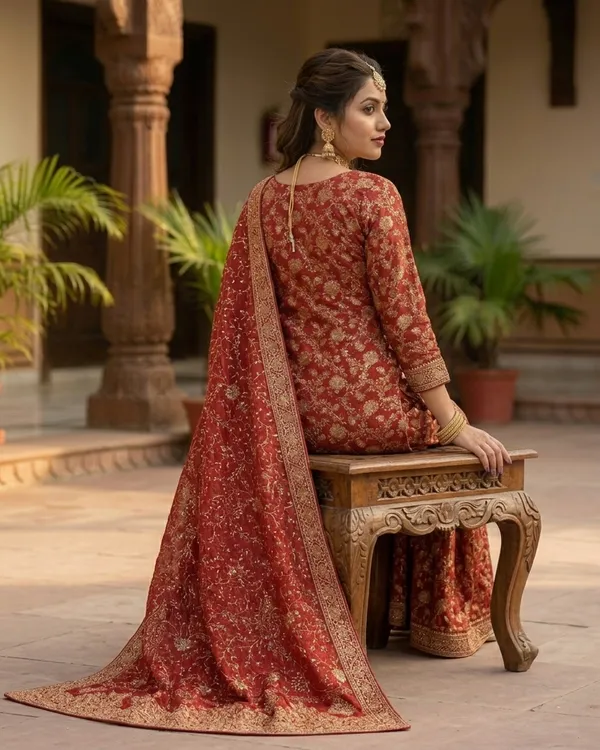 Red_Stone_Work_Kimkhab_Banarasi_Gharara