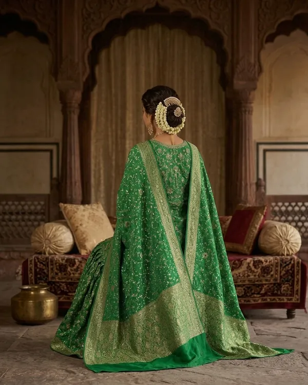 Emerald_Green_Stone_Work_Kimkhab_Banarasi_Gharara