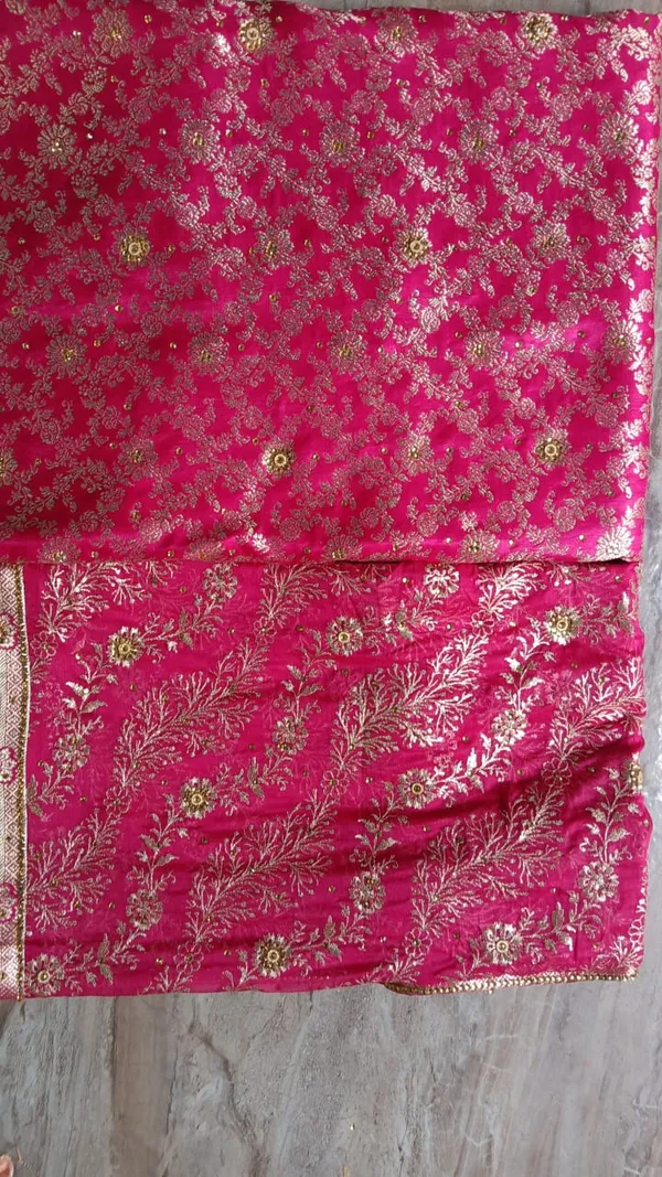 Hot_Pink_Stone_Work_Kimkhab_Banarasi_Gharara