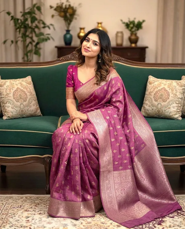 Gulbahar_Noor_�_Rose_Pink_Iktara_Tissue_Banarasi_Saree