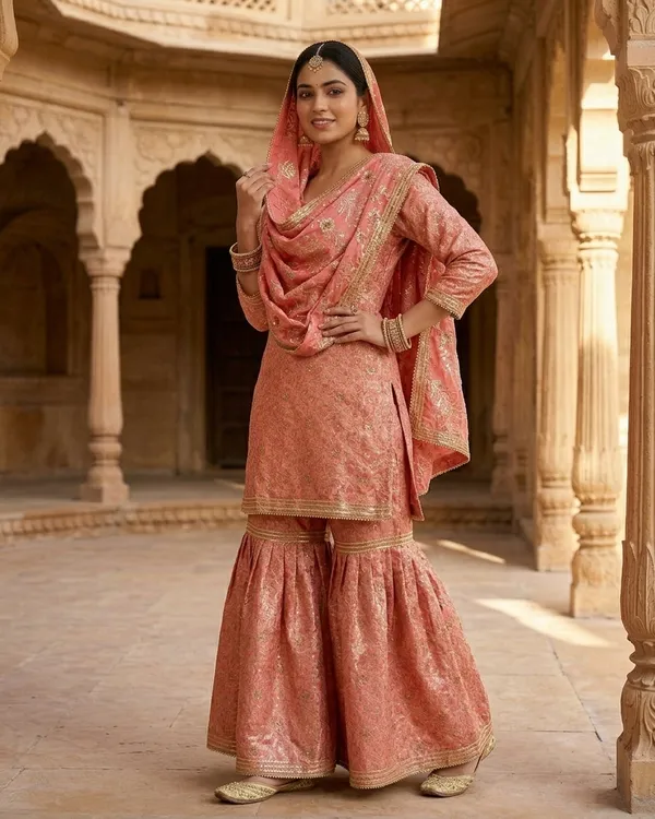 Rose_Pink_Stone_Work_Kimkhab_Banarasi_Gharara