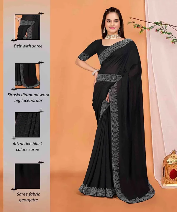 Black_Georgette_Premium_Embroidered_Saree_With_Matching_Blouse_For_Women