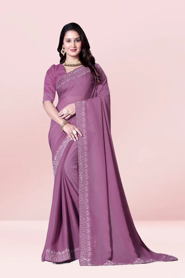 Purple_Georgette_Premium_Embroidered_Saree_With_Matching_Blouse_For_Women