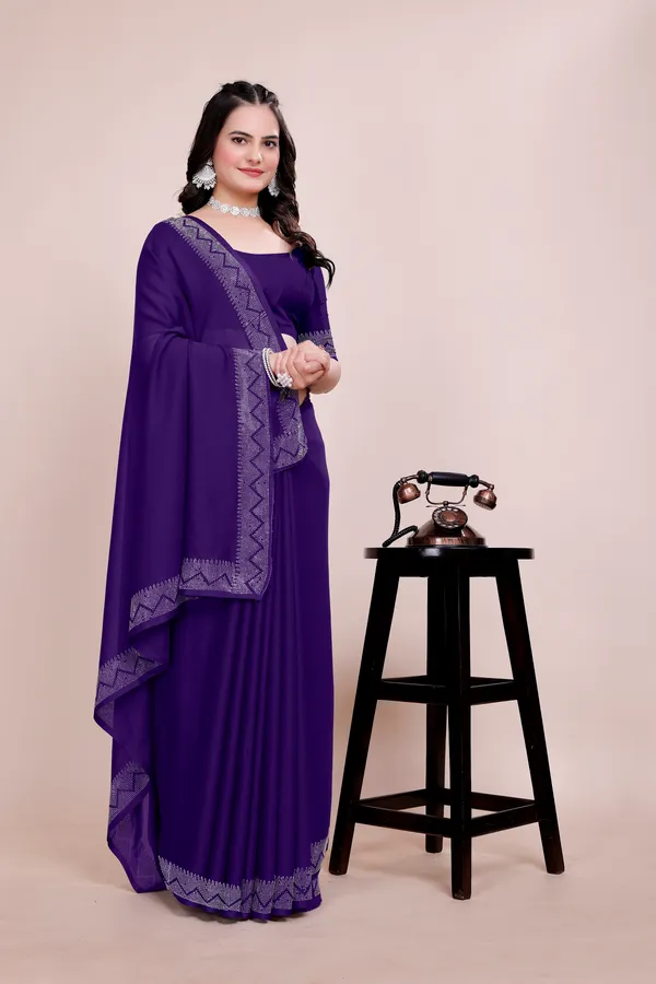 Purple_Georgette_Premium_Embroidered_Saree_With_Matching_Blouse_For_Women