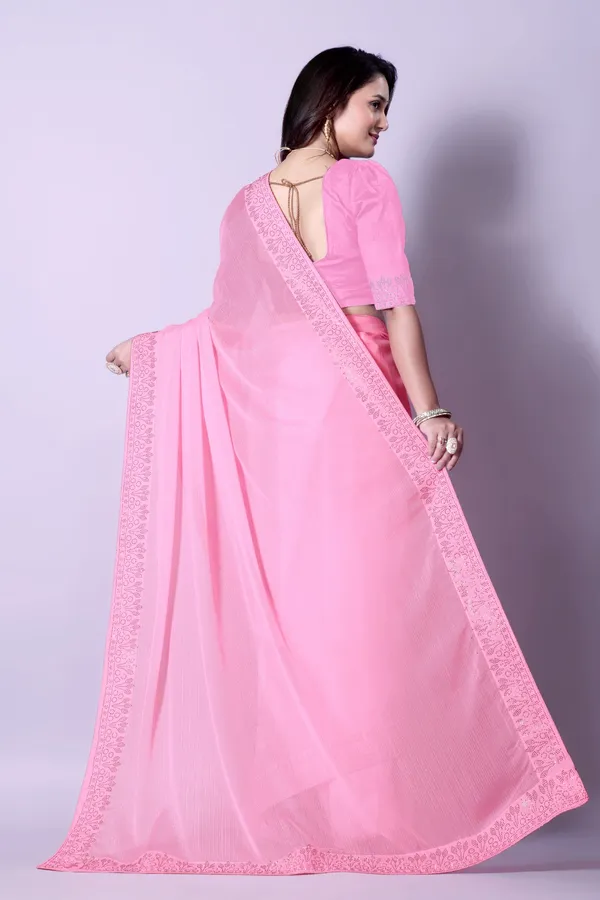 Pink_Georgette_Premium_Embroidered_Saree_With_Matching_Blouse_For_Women