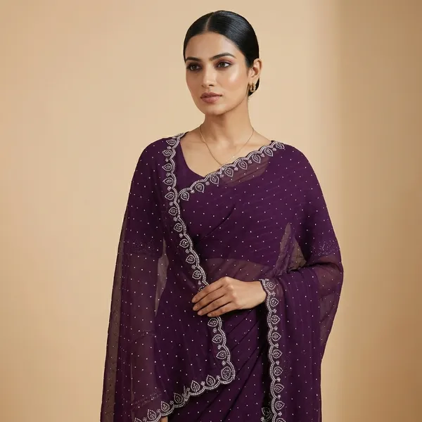 Purple_Georgette_Premium_Embroidered_Saree_With_Matching_Blouse_For_Women