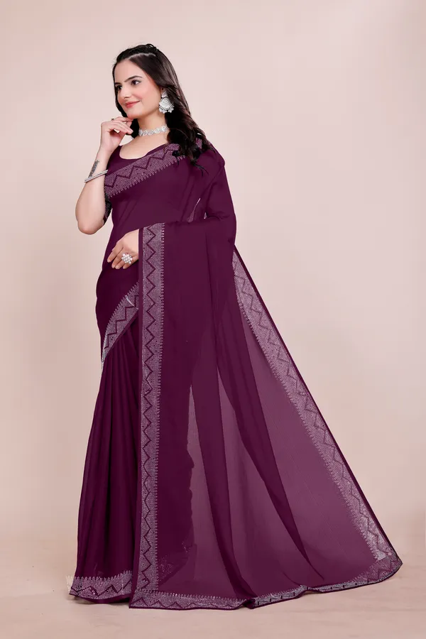 Purple_Georgette_Premium_Embroidered_Saree_With_Matching_Blouse_For_Women
