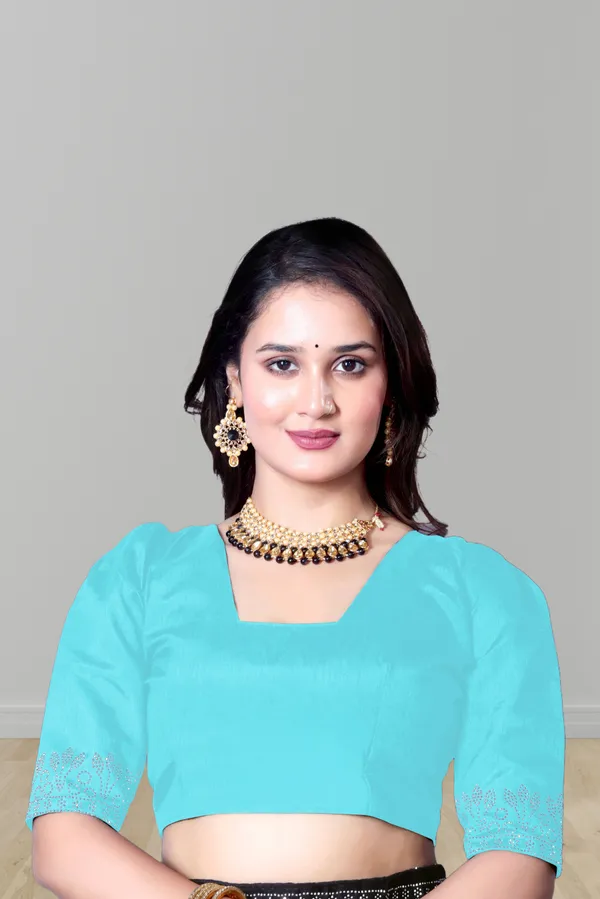 Sky_Blue_Georgette_Premium_Embroidered_Saree_With_Matching_Blouse_For_Women