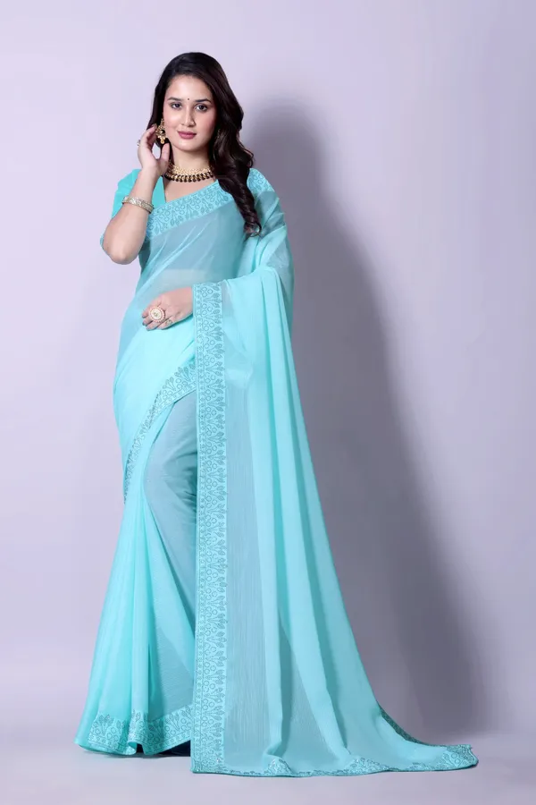 Sky_Blue_Georgette_Premium_Embroidered_Saree_With_Matching_Blouse_For_Women