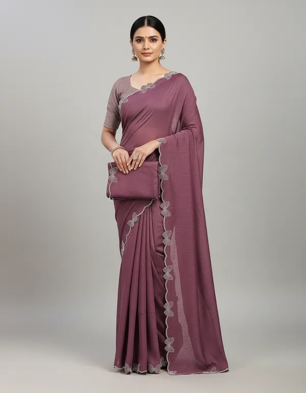Purple_Georgette_Premium_Embroidered_Saree_With_Matching_Blouse_For_Women